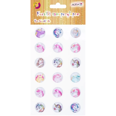 Dżety kryształki samoprzylepne Jednorożce 9,5x15,5cm