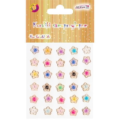 Dżety kryształki samoprzylepne Kwiatki 10mm 7,5X8,5cm