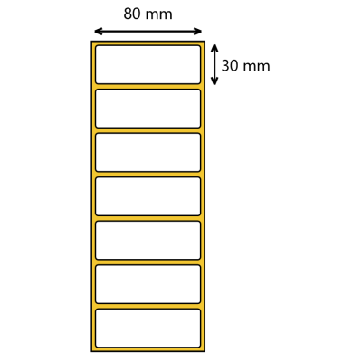 Etykieta do Zebry termotransferowa naklejki 80x30mm 2000 sztuk średnica 40mm