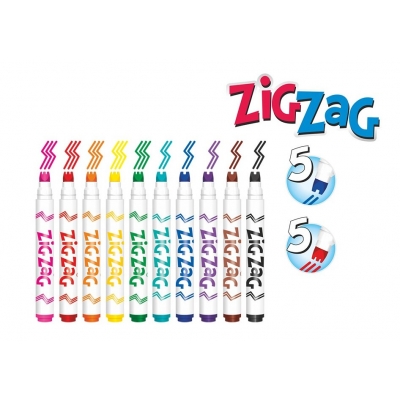 Flamastry Colorino 10 kolorów ZigZag z końcówkami do tworzenia wzorków