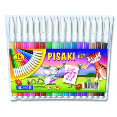 Flamastry dla dzieci szkolne Kamet 16 kolorów