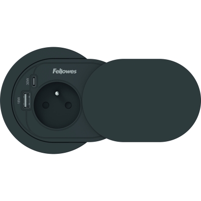 Gniazdo zasilające Power Spot Fellowes Typ E czarne
