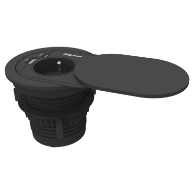 Gniazdo zasilające Power Spot Fellowes Typ E czarne