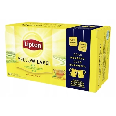 Herbata ekspresowa lipton yellow label 50 sztuk