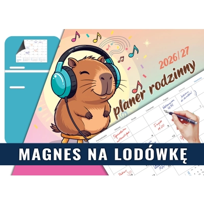 Planer szkolny 2026/27 na lodówkę z magnesem na całej powierzchni