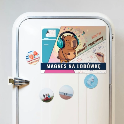 Planer szkolny 2026/27 na lodówkę z magnesem na całej powierzchni