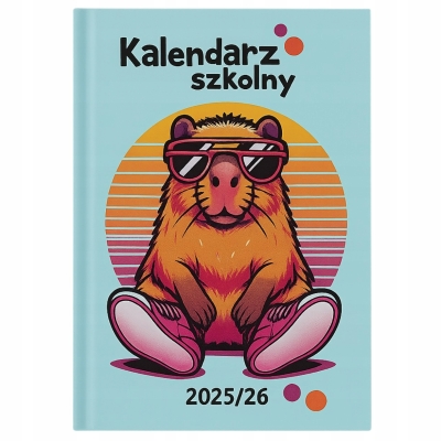 Kalendarz ksiązkowy szkolny 2025 do końca 2026 Kapibara