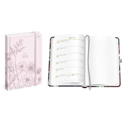 Kalendarz książkowy B5 192K Wildflower mat+UV 2026 Interdruk