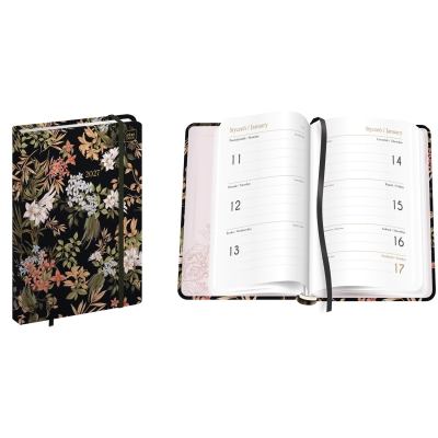 Kalendarz książkowy B6 192K Metallic Bloom 2027 Interdruk