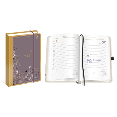 Kalendarz książkowy A5 384K Mat+UV Metal Satin 2026 Interdruk