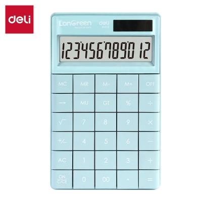 Kalkulator biurowy 12-Cyfrowy niebieski Longreen M412 Deli