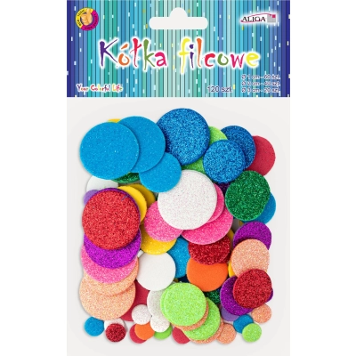 Kółka piankowe brokatowe mix 120 sztuk