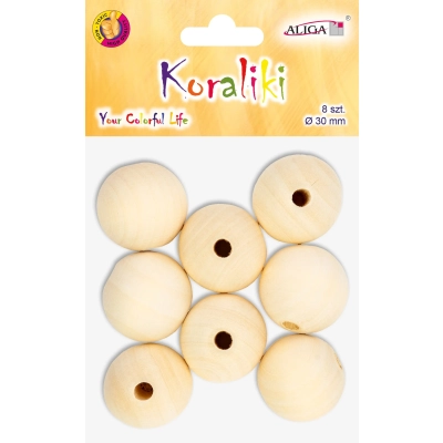 Koraliki Drewniane Pj-9388 30mm 8 sztuk