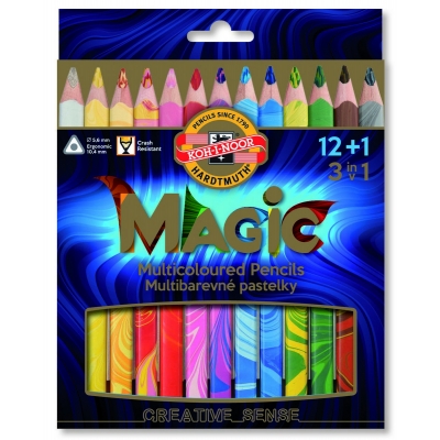 Kredki 12 kolorów magic trio Koh-i-noor + 1 sztuka gratis