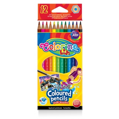 Kredki ołówkowe 12 kolorów akwarelowe Colorino