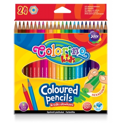 Kredki ołówkowe 24 kolor heksagonalne Colorino