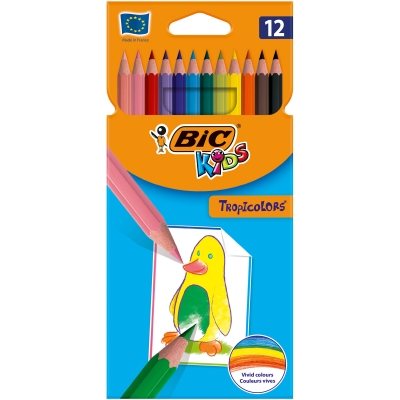 Kredki ołówkowe Bic 12 kolorów tropicolors pd12