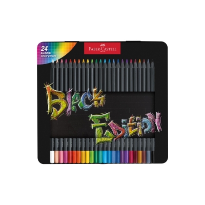 Kredki ołówkowe Faber-Castell 24 kolory black edition metalowe opakowanie