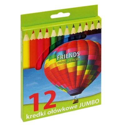 Kredki ołówkowe jumbo 12 kolorów najtańsze Friends