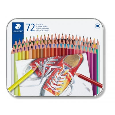 Kredki ołówkowe sześciokątne Staedtler 72 kolory w metalowym pudełku prezent