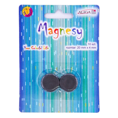 Magnesy czarne 22mm 10 sztuk