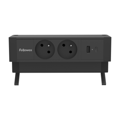 Moduł zasilający Power Desk Fellowes 2x 230V 1x USB-A 1x USB-C Typ E czarny