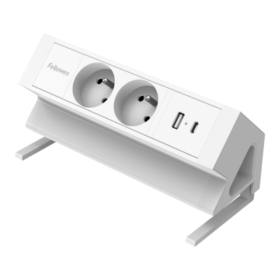 Moduł zasilający Power Desk Fellowes 2x 230V 1x USB-A 1x USB-C Typ E biały