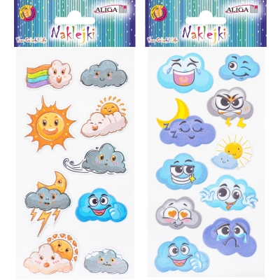 Naklejki Nk-0124 wypukłe Chmurki mix wzorów i rozmiarów