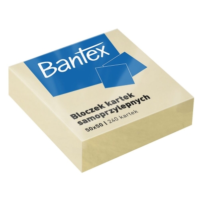 Notes samoprzylepny 50x50 żółty 240 kartek bantex