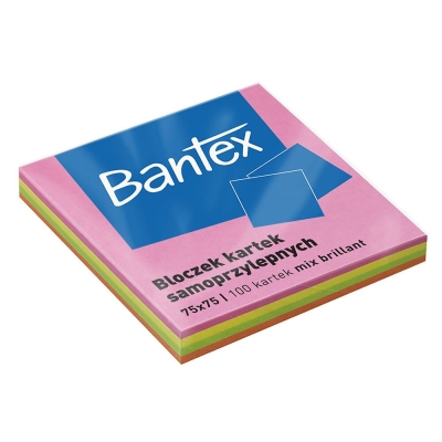 Notes samoprzylepny 75x75 100k mix kolor bantex