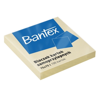 Notes samoprzylepny 75x75mm 100k żółty bantex