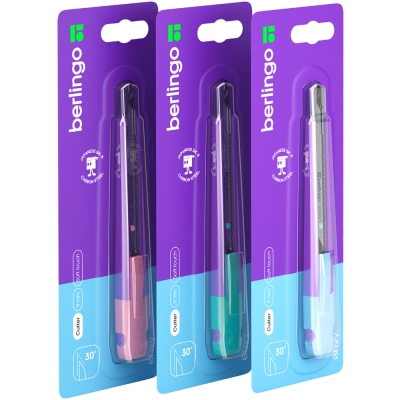 Nóż biurowy Envy 9mm metalowy mix kolor Berlingo