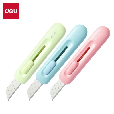 Nożyk Biurowy Mini 12mm ostrze łamane Longreen M410 Deli mix kolor