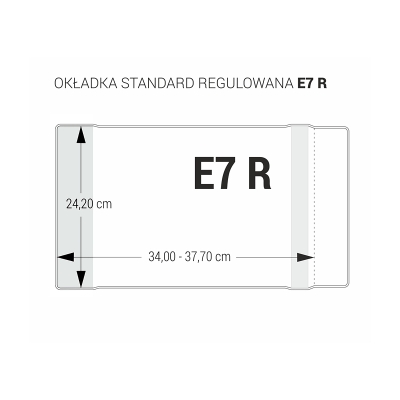 Okładki na ksiązki E7 regulowana 242mm bezbarwna 5 sztuk