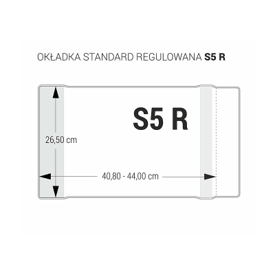 Okładki na książki S5 regulowana 265mm bezbarwna 5 sztuk