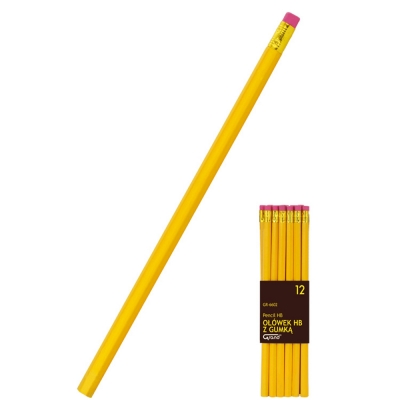 Ołówek HB żółty z gumką