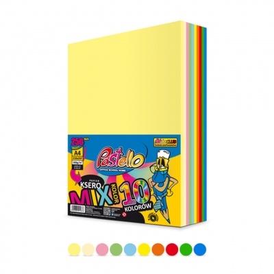 Papier ksero gruby kolorowy A4 160g pastelowe intensywne kolory 250 kartek