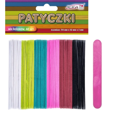Patyczki mix kolor intensywne 114x10x2mm 60 sztuk