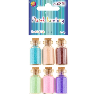 Piasek barwiony w słoiczkach 6 kolorów 4g