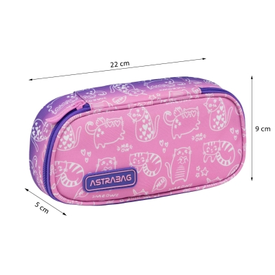 Piórnik AstrABag Kitty Ac6 fioletowo rózowy