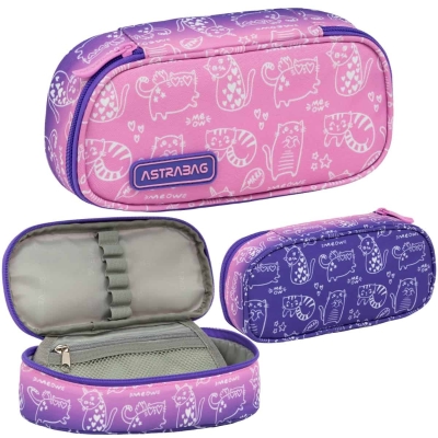 Piórnik AstrABag Kitty Ac6 fioletowo rózowy