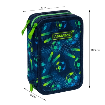 Piórnik Jumbo potrójny z wyposażeniem Astrabag Football AC31