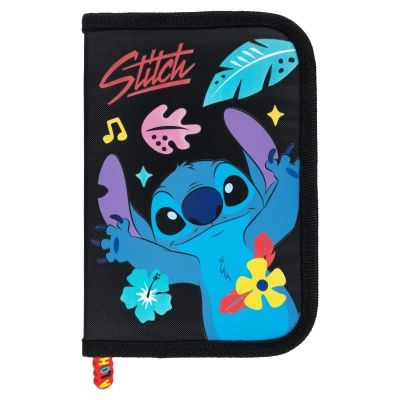 Piórnik dwuklapkowy Stitch Black Aloha