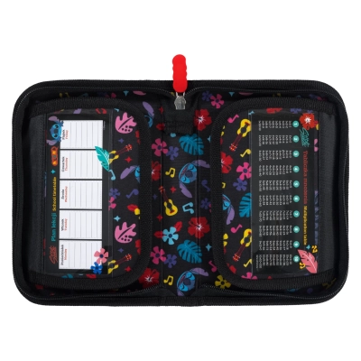 Piórnik dwuklapkowy Stitch Black Aloha