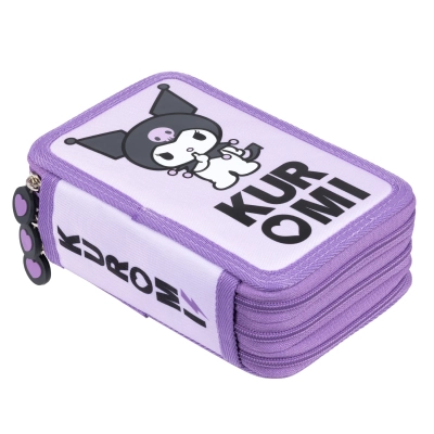 Piórnik potrójny Kuromi z wyposażeniem Violet