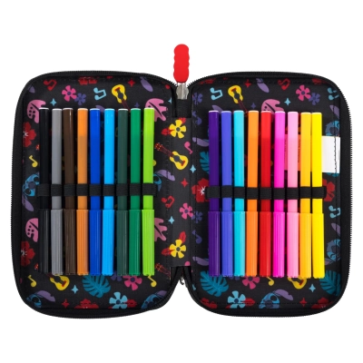 Piórnik potrójny z wyposażeniem Stitch Black Aloha