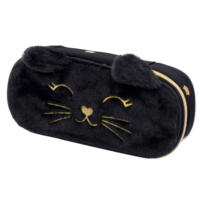 Piórnik saszetka usztywniona Astrabag Fluffy Kitty Black Ac6