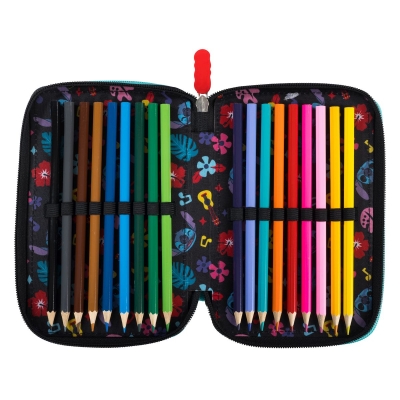 Piórnik potrójny z wyposażeniem Stitch Mint Aloha