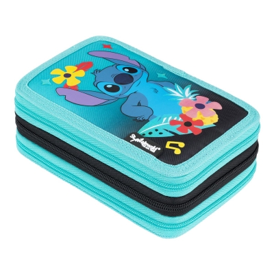 Piórnik potrójny z wyposażeniem Stitch Mint Aloha