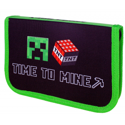 Piórnik Minecraft pojedynczy dwuklapkowy oryginał Time to mine